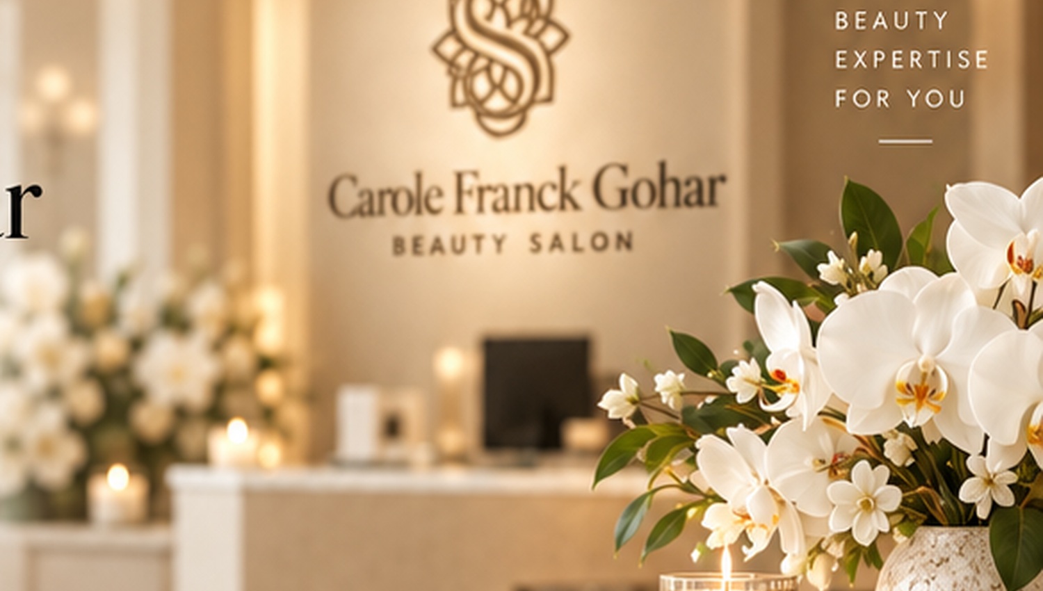 Elegant beauty salon reception
